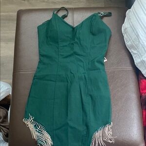 Green Fringe Bodysuit